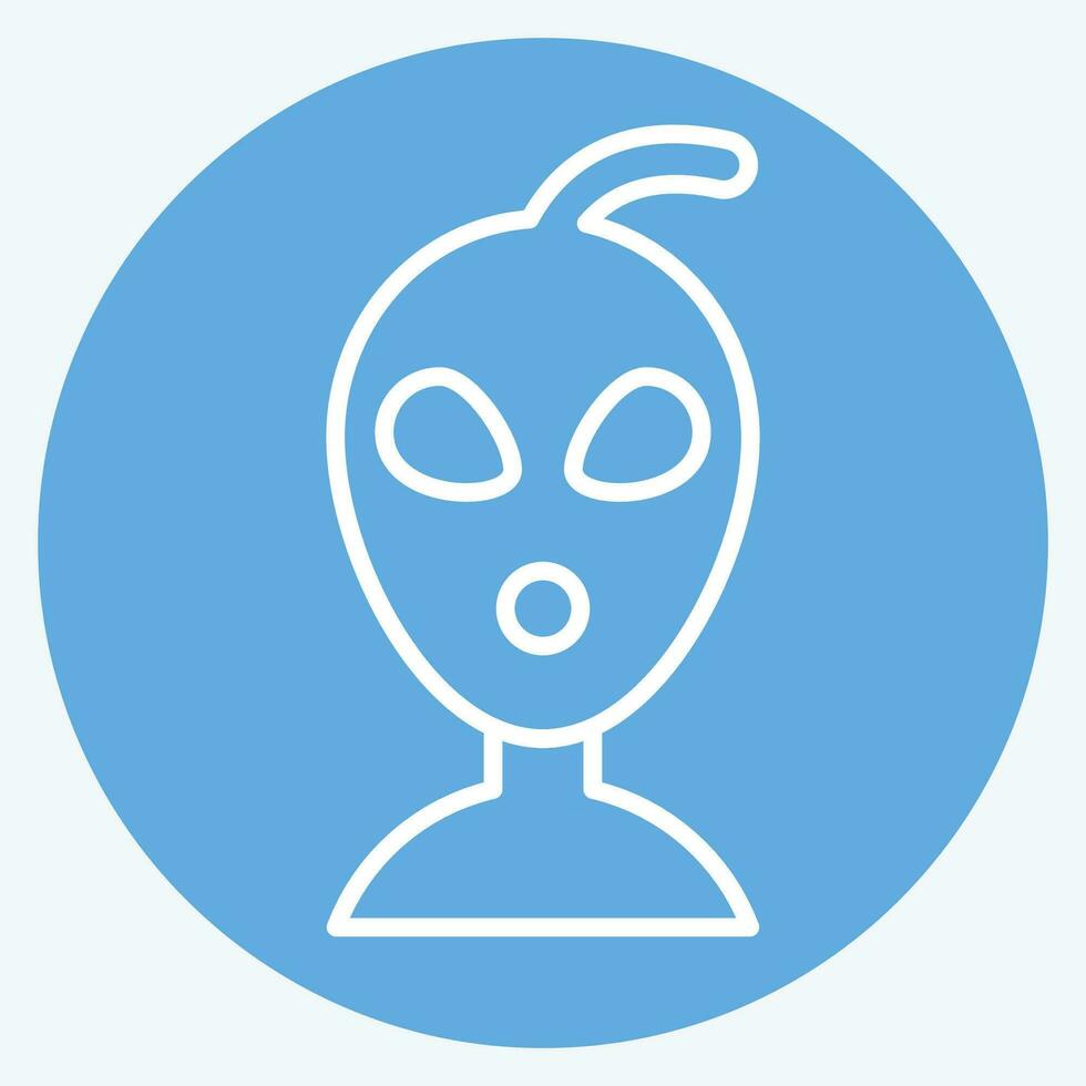 Symbol Allien. verbunden zu Raum Symbol. Blau Augen Stil. einfach Design editierbar. einfach Illustration vektor