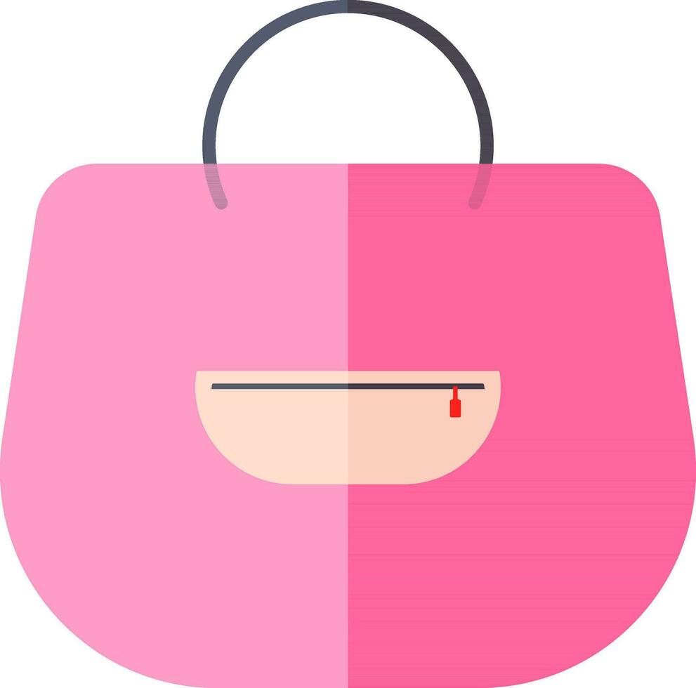 rosa handväska ikon i platt stil. vektor