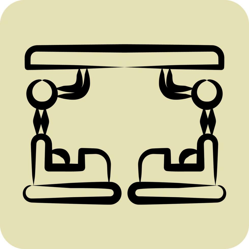 Symbol Stoßstange Wagen. verbunden zu Amüsement Park Symbol. Hand gezeichnet Stil. einfach Design editierbar. einfach Illustration vektor