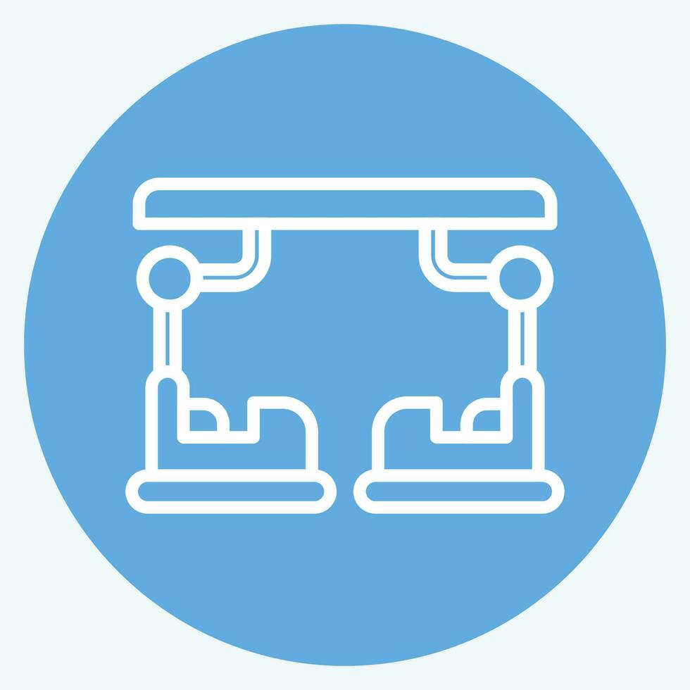 Symbol Stoßstange Wagen. verbunden zu Amüsement Park Symbol. Blau Augen Stil. einfach Design editierbar. einfach Illustration vektor