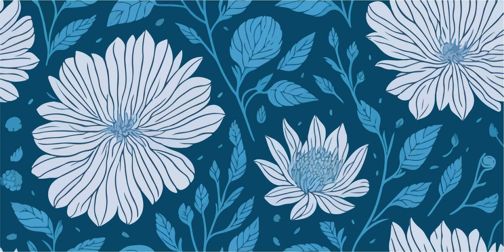 feminin dagdröm, vektor illustration av drömmande blommig mönster