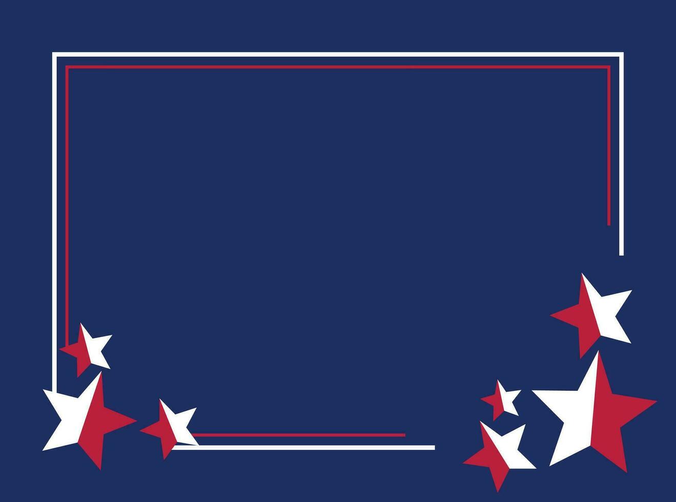 amerikan Semester bakgrund i blå, vit, röd färger med stjärna ikon. design för baner, hälsning kort, inbjudan, social media, webb. vektor