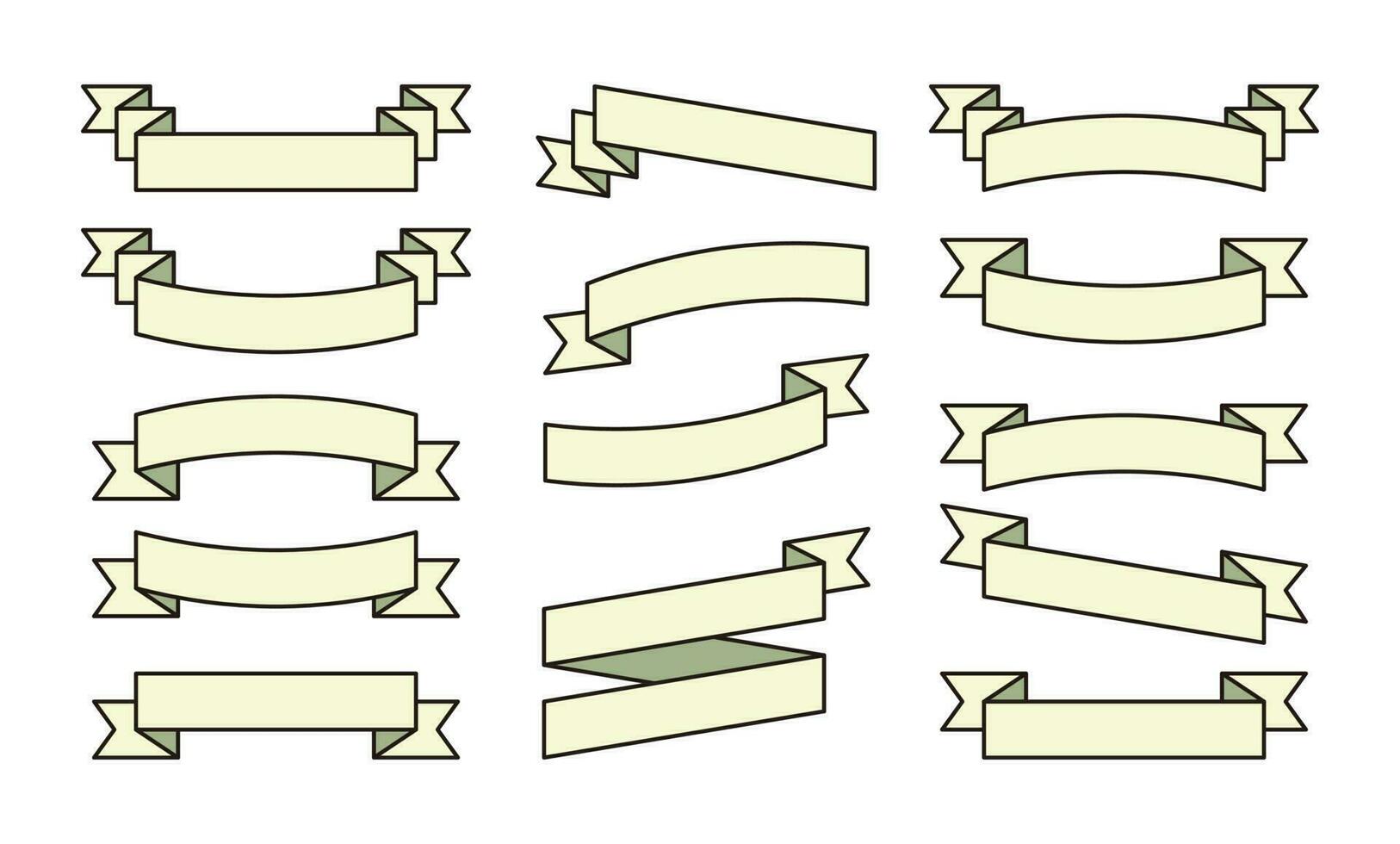 uppsättning av platt design band ikon med elegant Färg, vektor illustration av charter prydnad, certifikat, baner, hälsning kort.