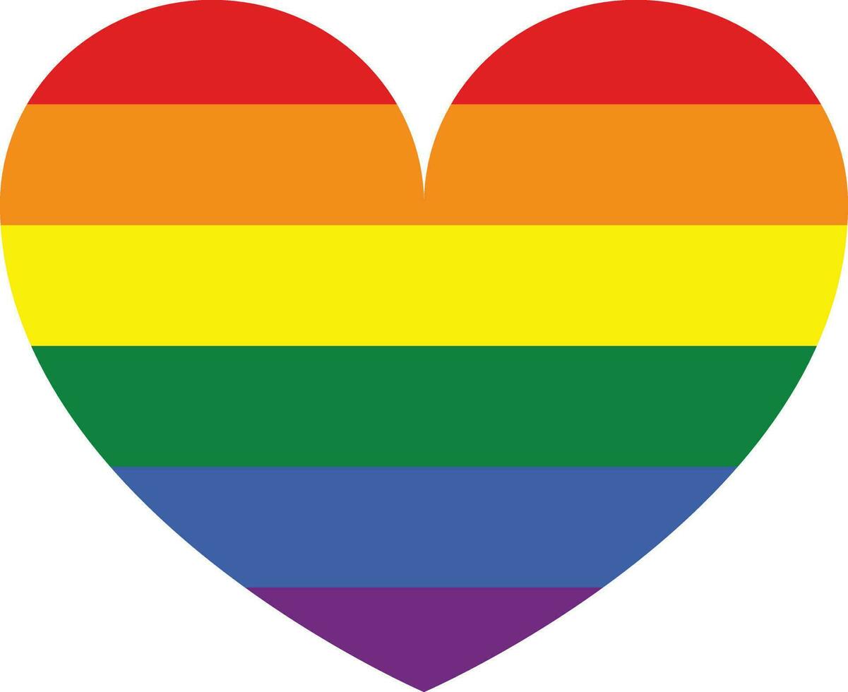 lgbt Herz Flagge, Regenbogen Farbe Liebe Symbol, Stolz Monat im Juni, Vektor Illustration.