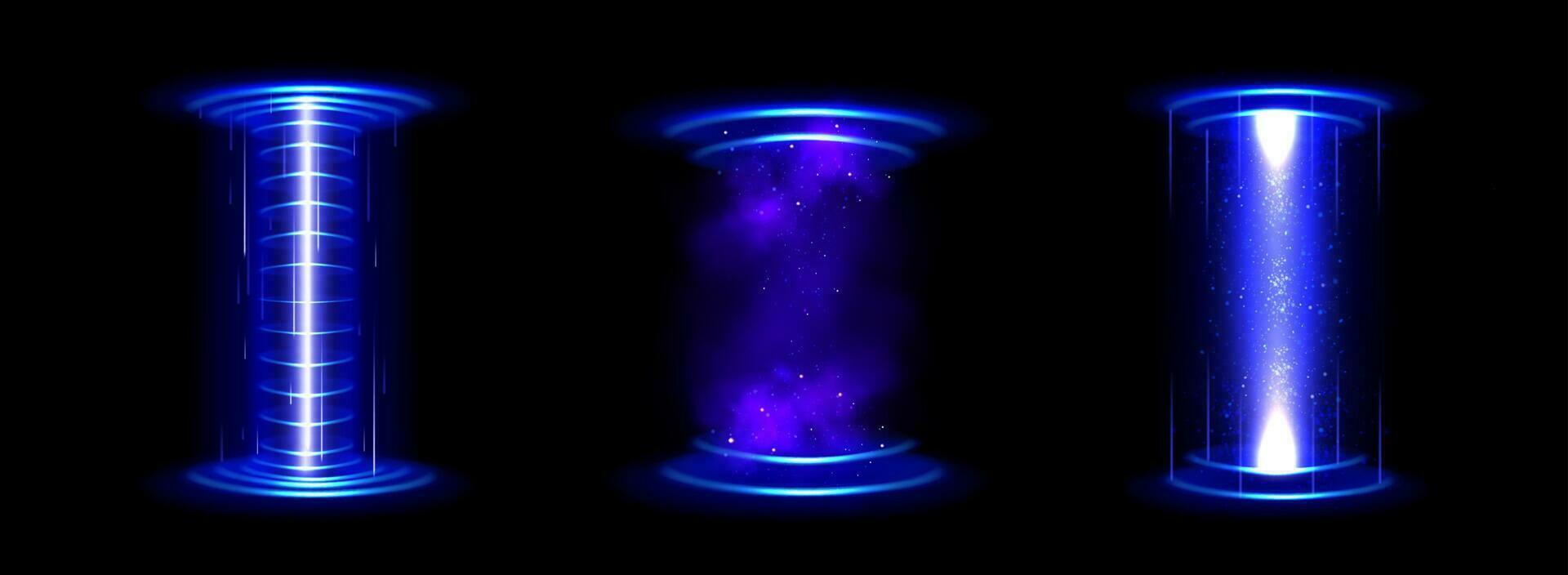 Kreis Hologramm Spiel Portal mit hud Licht bewirken vektor
