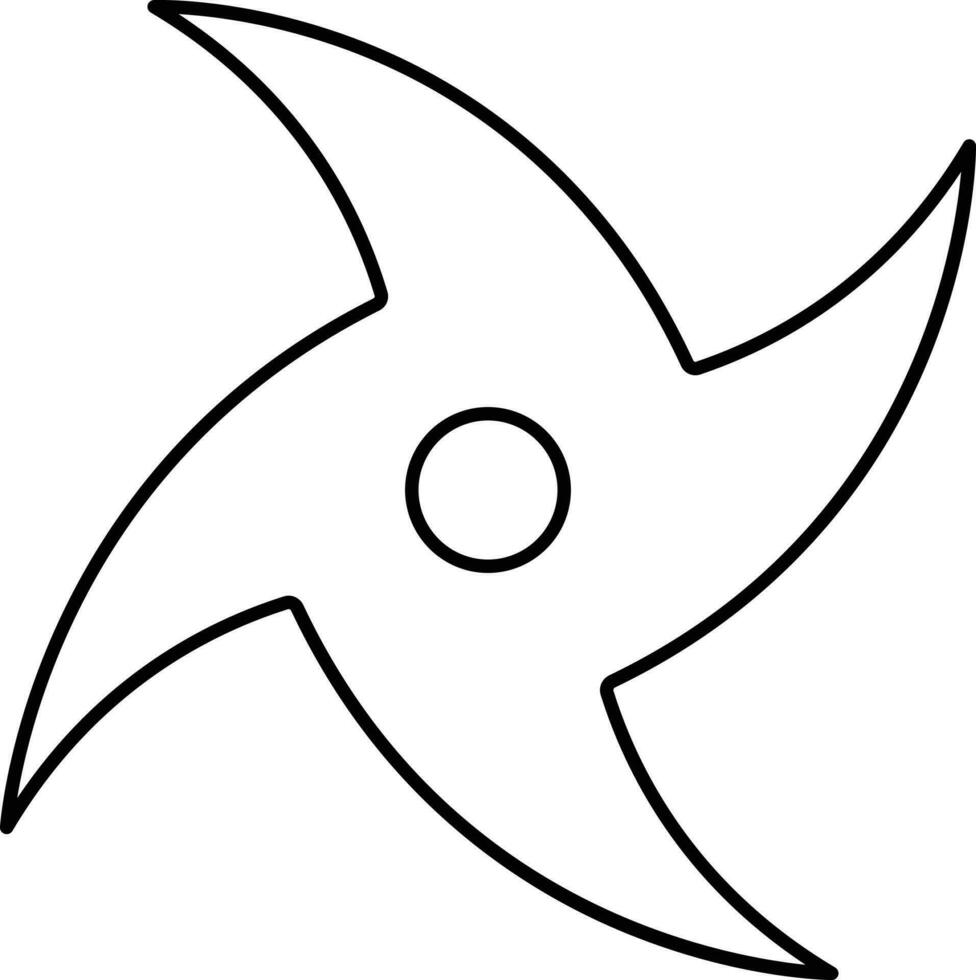 schwarz Schlaganfall Illustration von Shuriken Symbol. vektor