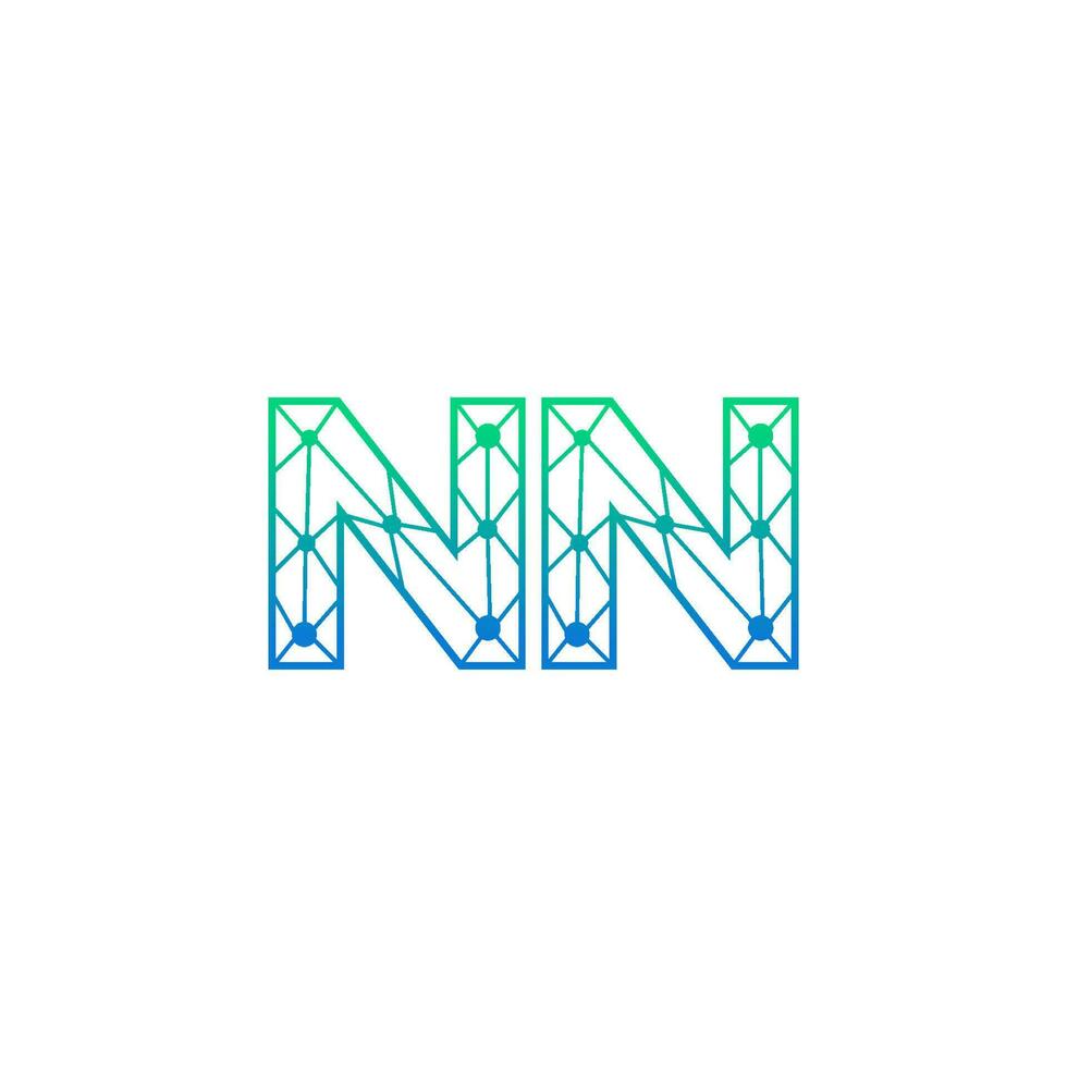 abstrakt brev nn logotyp design med linje punkt förbindelse för teknologi och digital företag företag. vektor