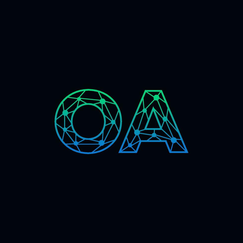 abstrakt Brief oa Logo Design mit Linie Punkt Verbindung zum Technologie und Digital Geschäft Unternehmen. vektor