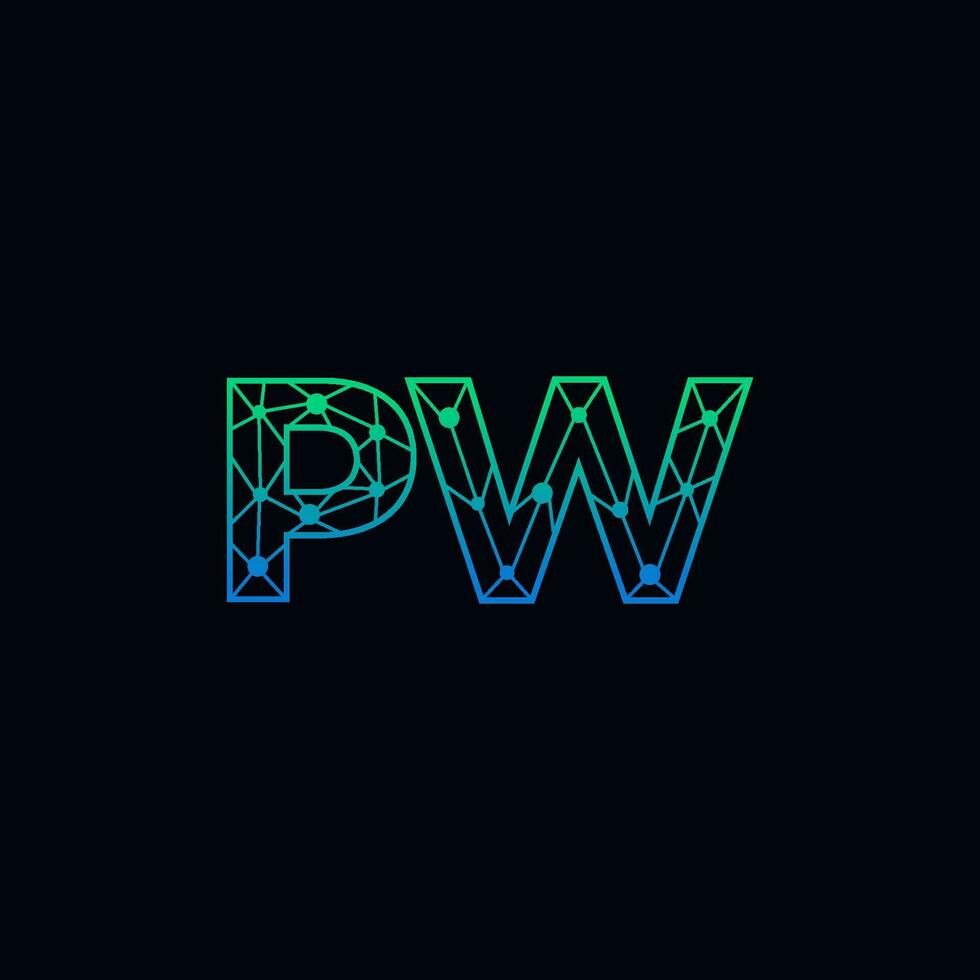 abstrakt Brief pw Logo Design mit Linie Punkt Verbindung zum Technologie und Digital Geschäft Unternehmen. vektor