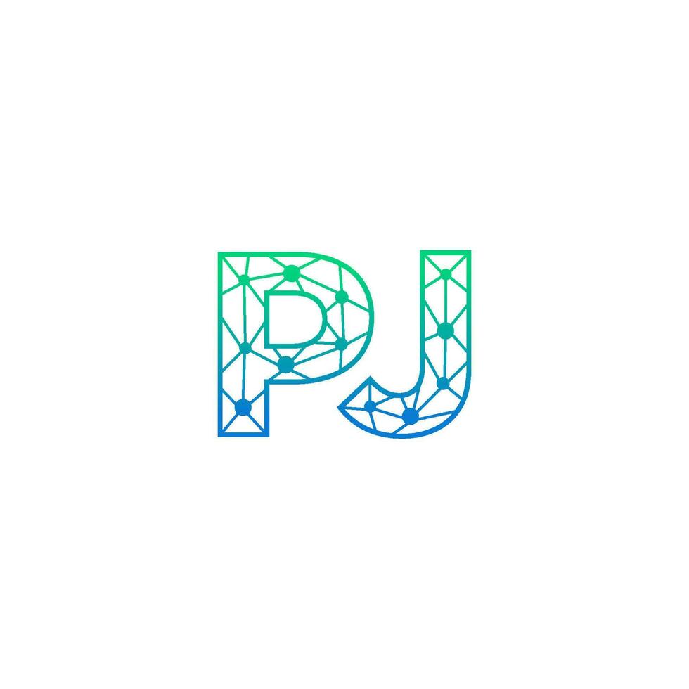 abstrakt Brief pj Logo Design mit Linie Punkt Verbindung zum Technologie und Digital Geschäft Unternehmen. vektor