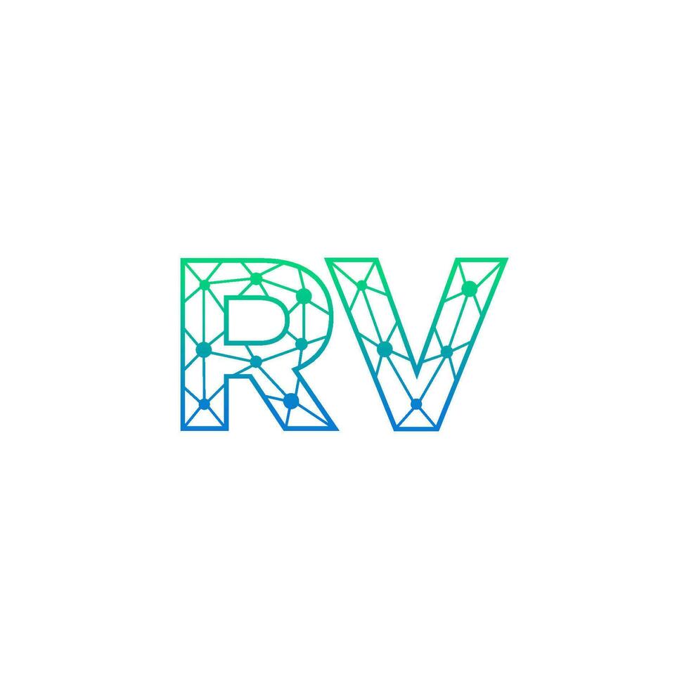 abstrakt brev rv logotyp design med linje punkt förbindelse för teknologi och digital företag företag. vektor