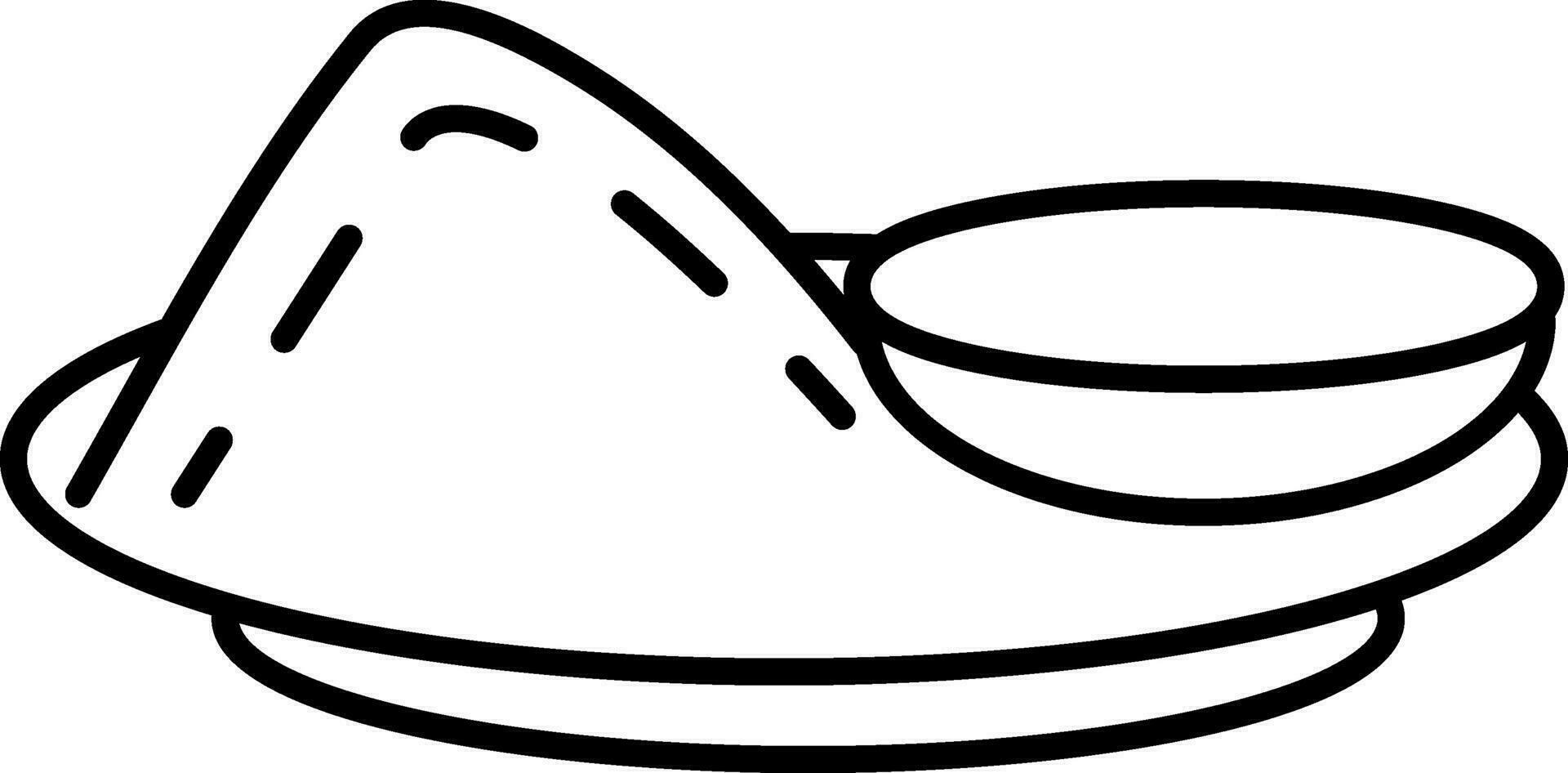 Linsen mit Reis Symbol im eben Stil. vektor