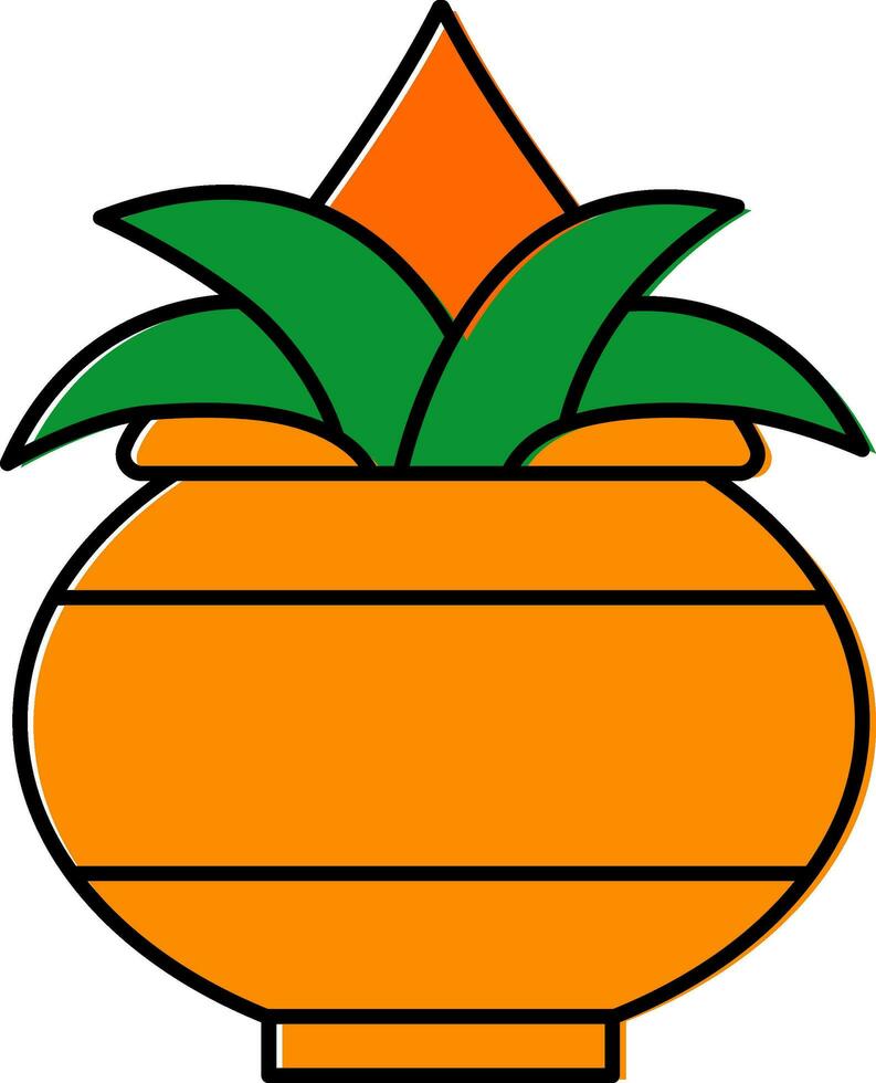 isoliert Anbetung Topf Symbol im Orange und Grün Farbe. vektor