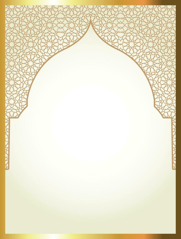 islamisch Arabisch golden Ornament Rand Arabeske Muster Luxus Hintergrund vektor
