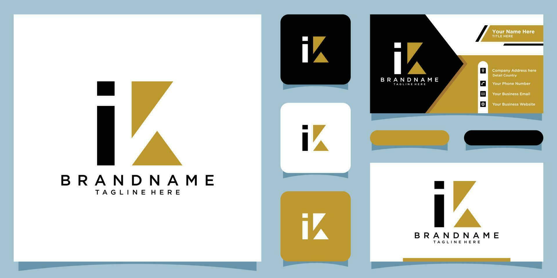 Initiale Brief ich k oder ki Logo Design Vorlage, einfach Monogramm Symbol mit Geschäft Karte Design Prämie Vektor