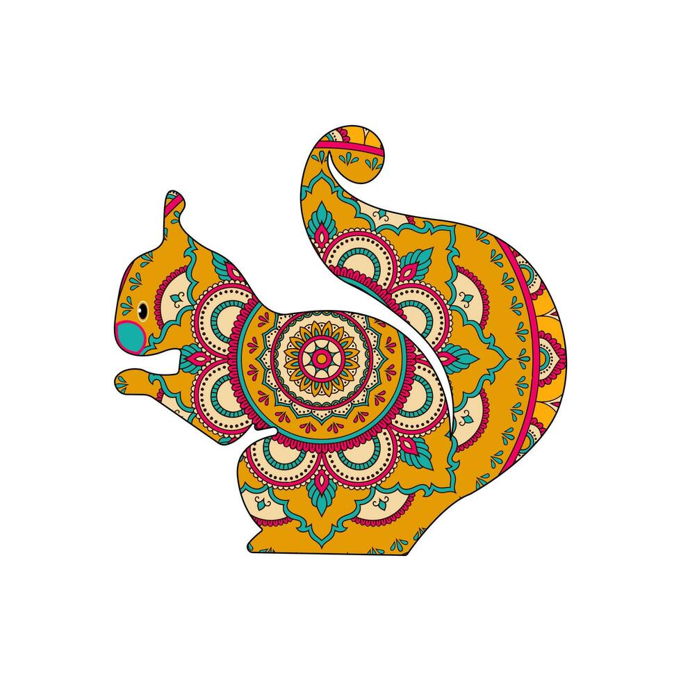 Vektor Maus Mandala Kunst isoliert auf Weiß Hintergrund