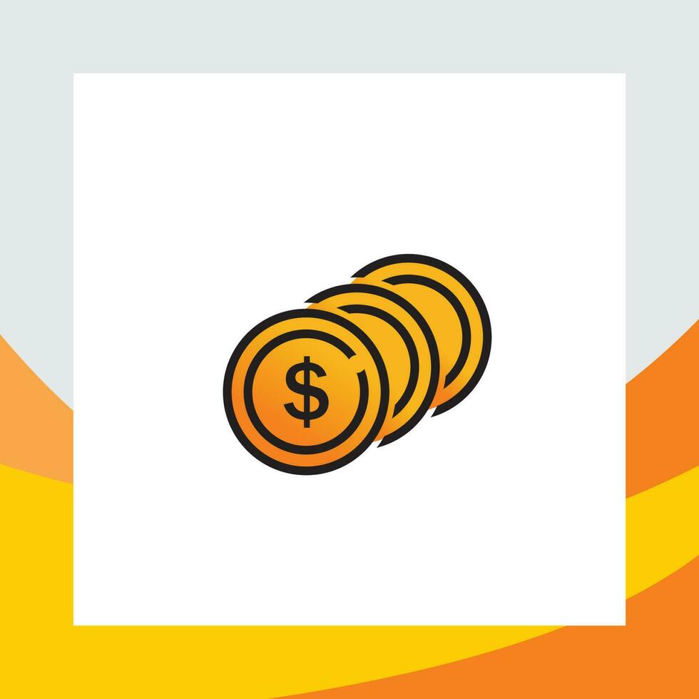 tre guld mynt ikon, symbol av mynt, . finansiell illustration i de form av tre mynt vektor