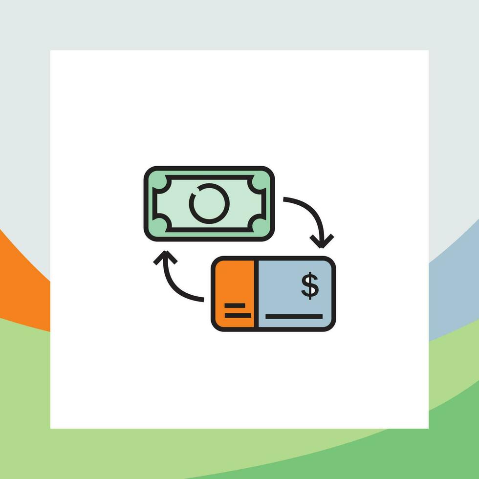 Dollar Rechnung und Geldautomat Karte Symbol kreisförmig, Banken, Finanzen, Dollar Rechnung und Geldautomat Karte Illustration vektor