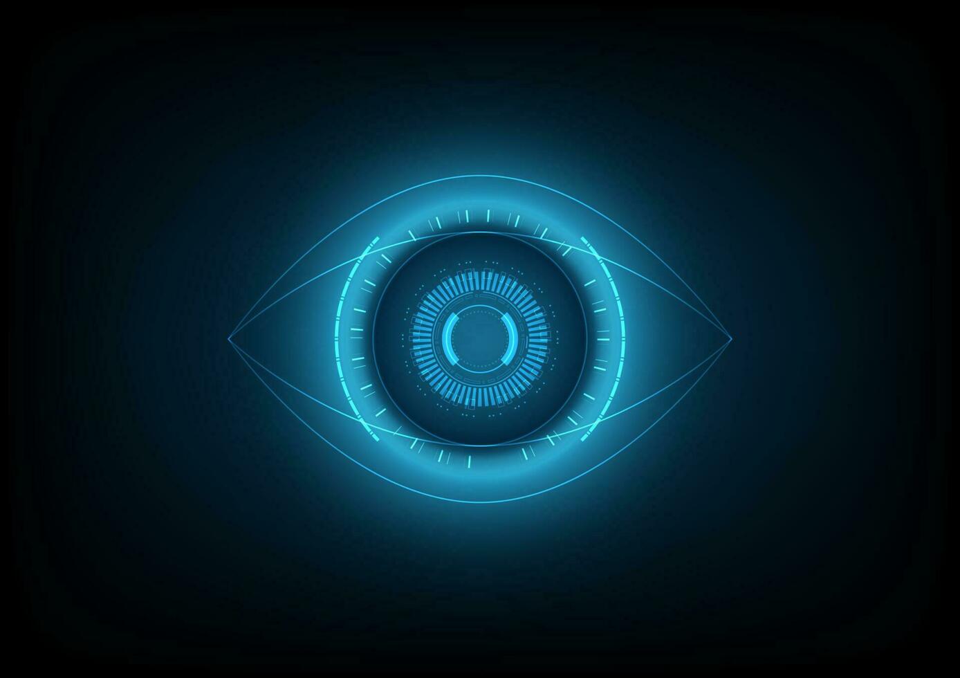 Cyber Blau Auge Vektor Hintergrund. innovativ Technologie von Zukunft. virtuell Wirklichkeit wissenschaftlich Hintergrund