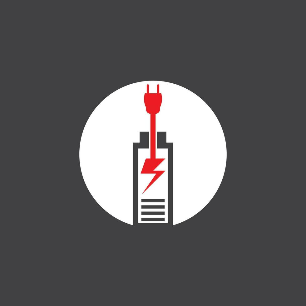 Leistung Batterie Energie Logo Vektor Illustration