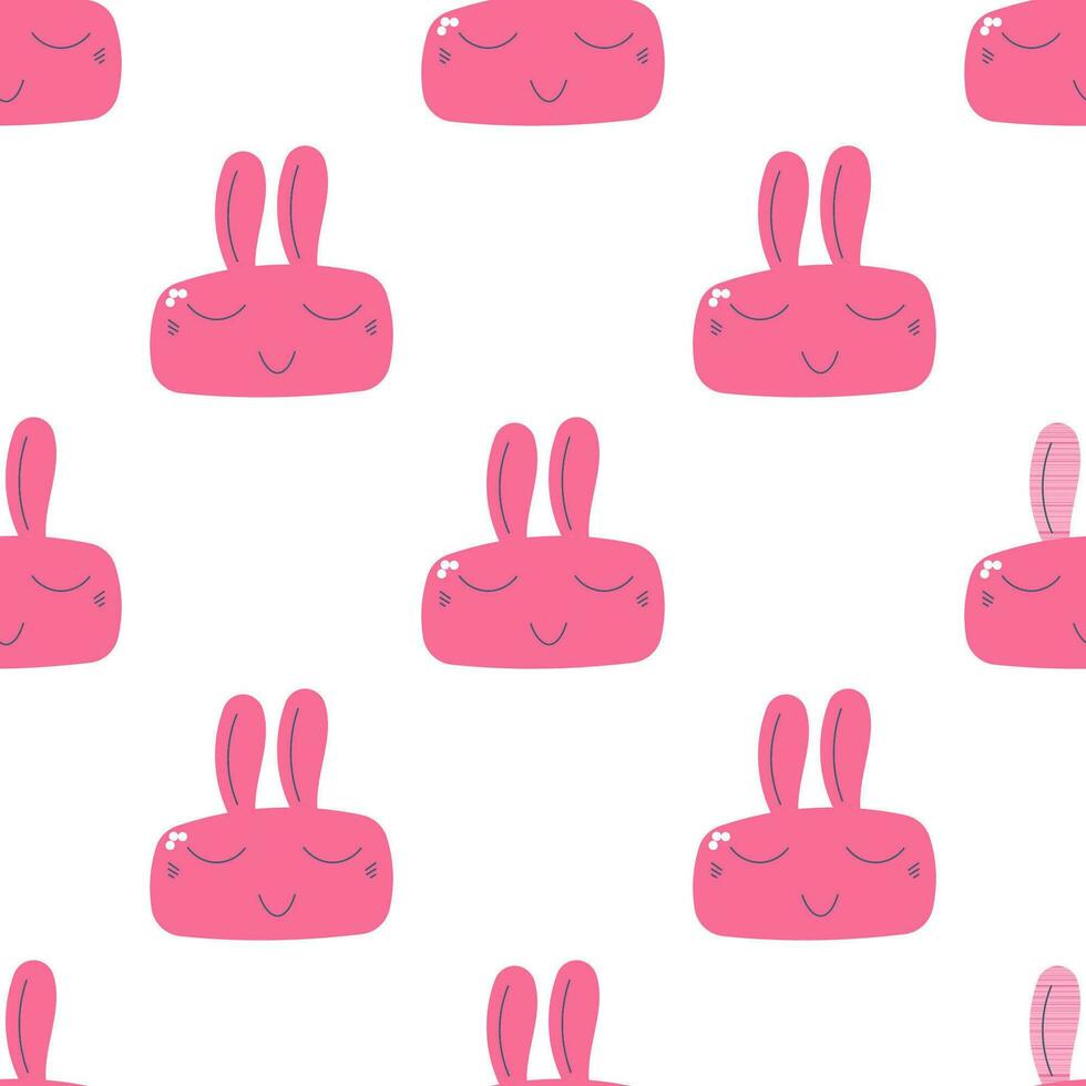 kanin bebis rosa textil- djur- mönster element vektor