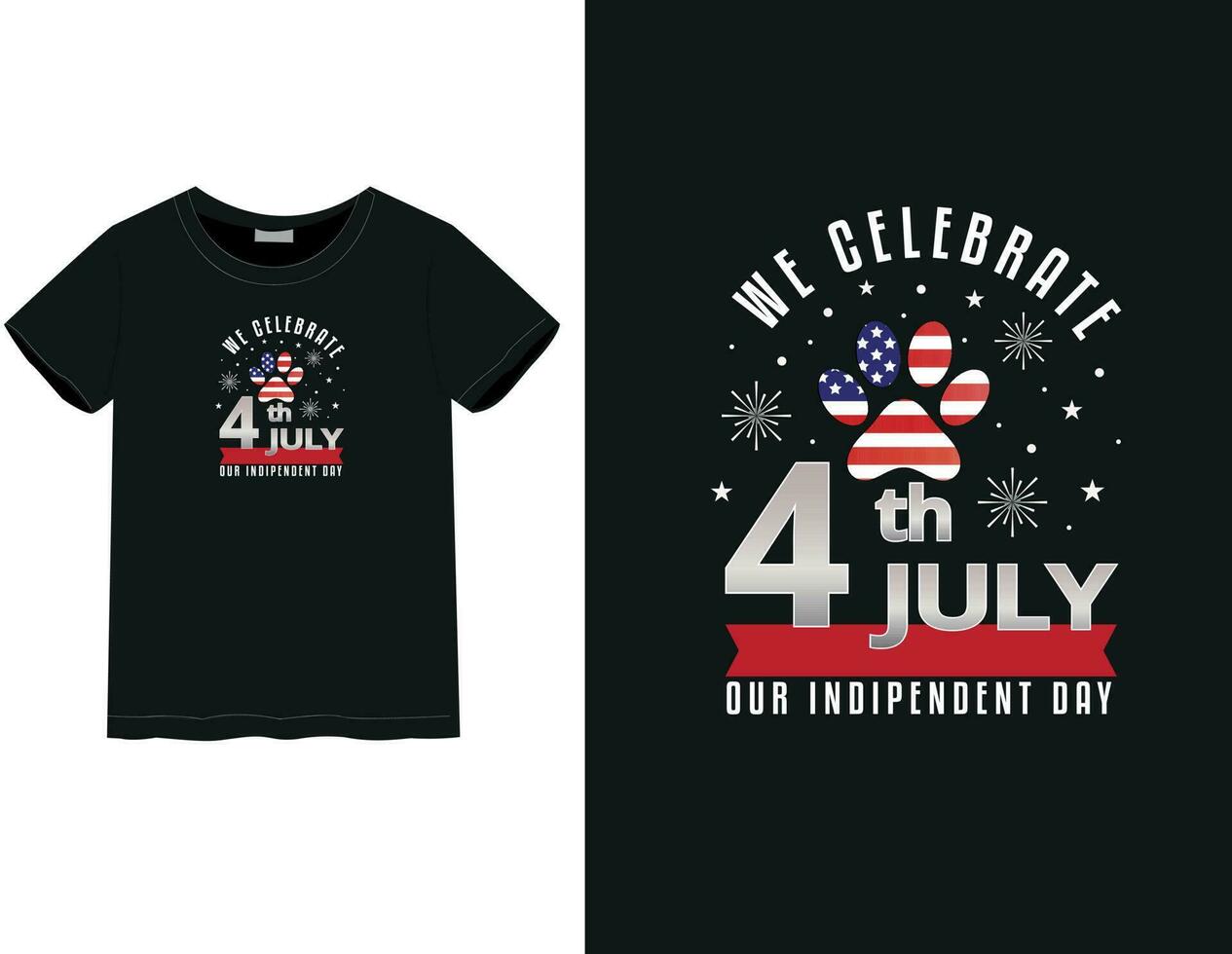 4 .. Juli t -Shirt Design vektor