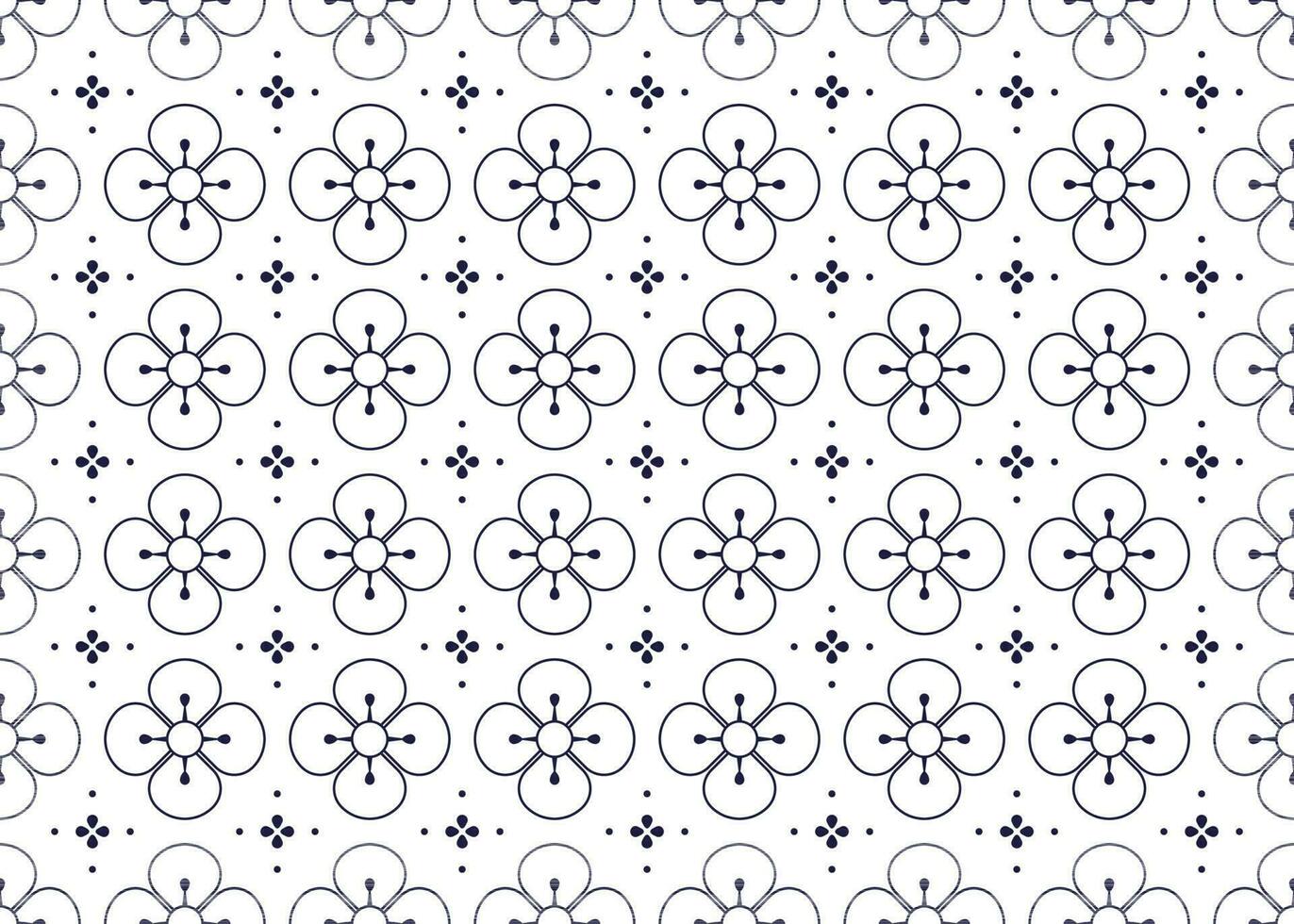 geometrisch und Blume Linie ethnisch Stoff nahtlos Muster zum Stoff Teppich Hintergrund Hintergrund Verpackung usw. vektor