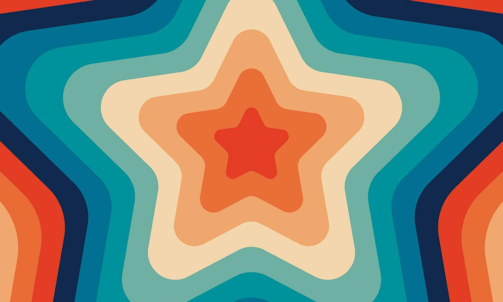 Star psychedelisch groovig Hippie retro Jahrgang Hintergrund. Vektor Illustration