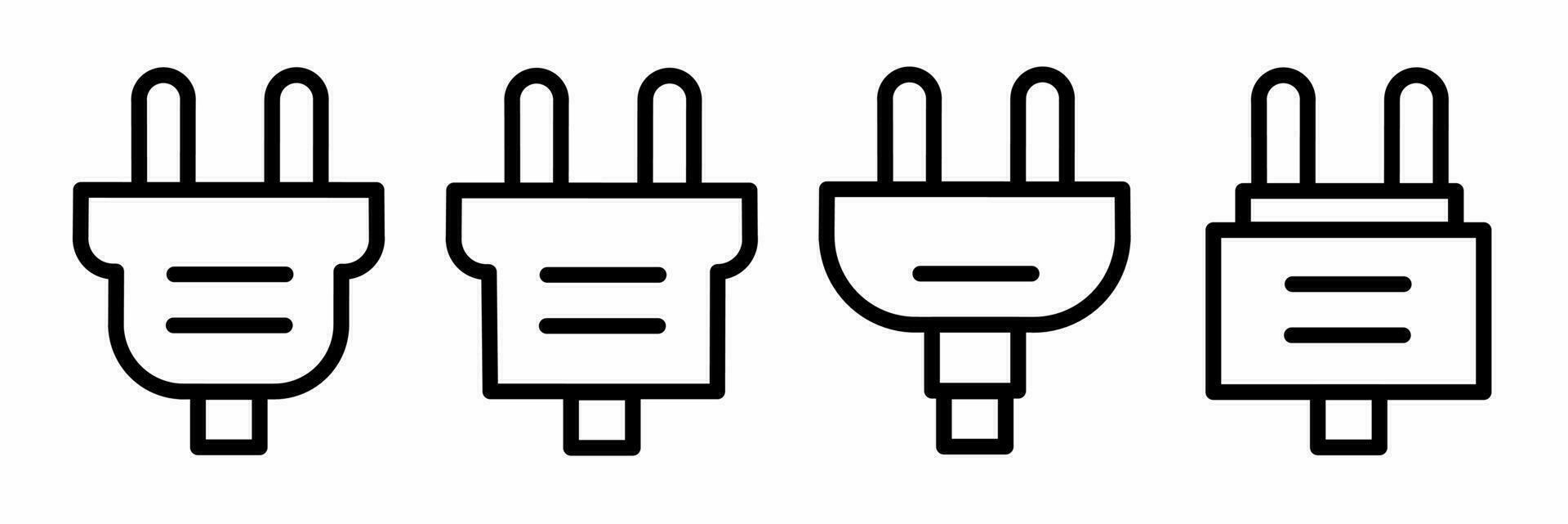 Symbol Design. elektrisch Stecker Symbol Illustration Sammlung. Lager Vektor. vektor