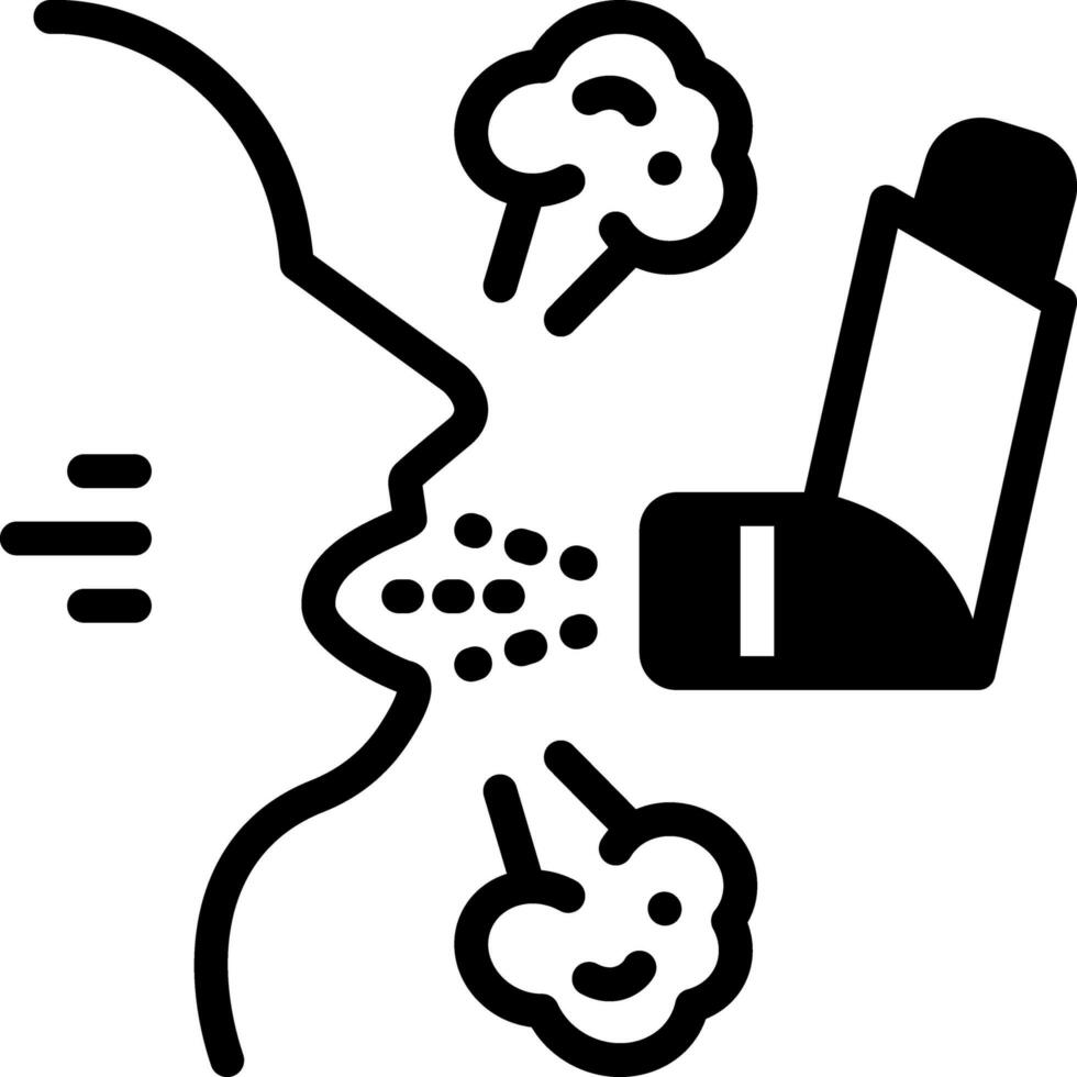 solide Symbol zum Inhalation vektor