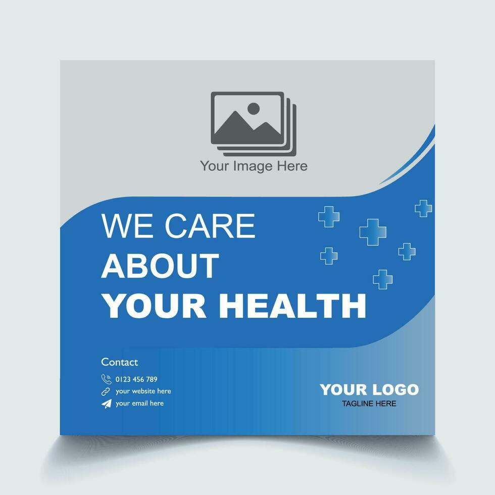 Krankenhaus Gesundheitswesen Bedienung Poster Design zum Digital Marketing vektor