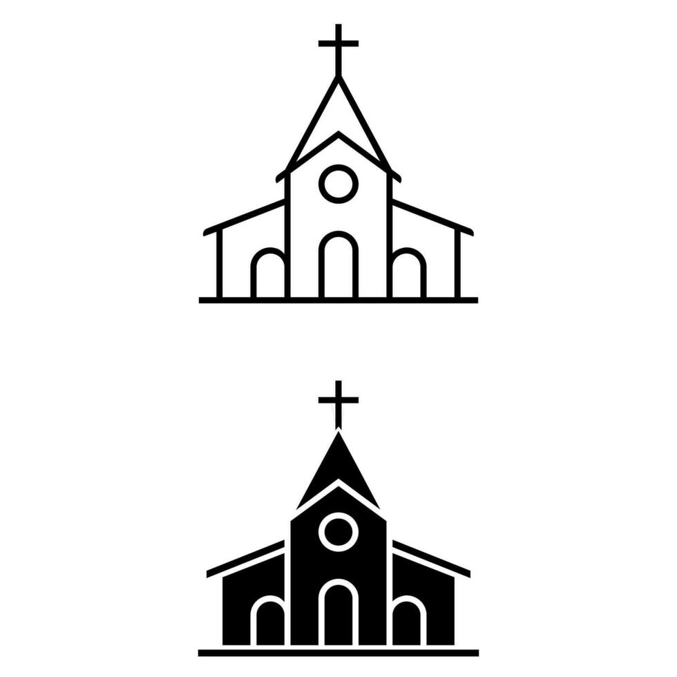 Kirche Symbol Vektor Satz. Religion Illustration Zeichen Sammlung. Vertrauen Symbol oder Logo.