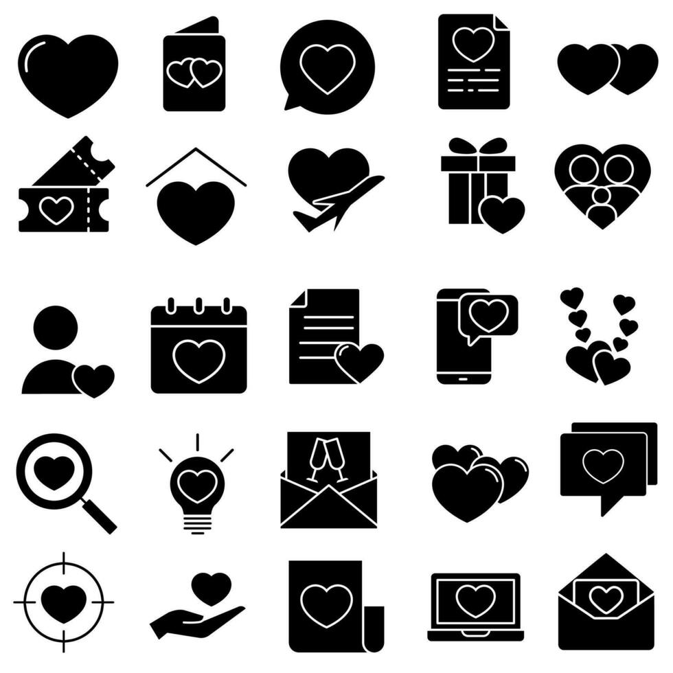 Liebe Symbol Vektor Satz. Beziehungen Illustration Zeichen Sammlung. online Dating Symbol oder Logo.