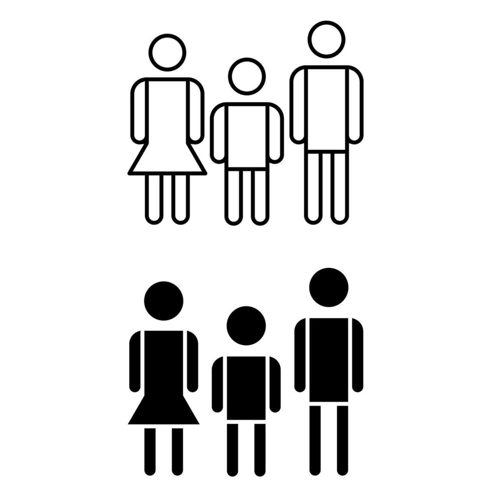Familienvektor-Icon-Set. sammlung von verwandten illustrationszeichen. Menschen-Symbol. vektor