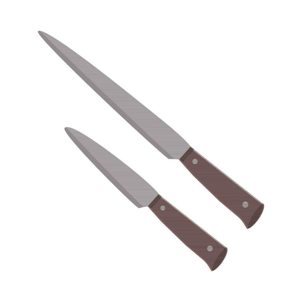 maträtter en uppsättning av kök knivar. vektor