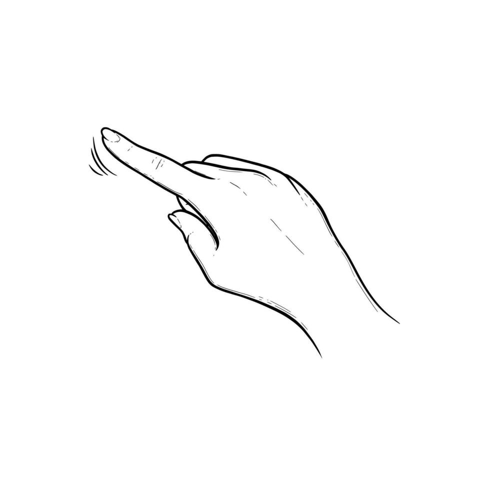 Index Finger tippen auf Berührungssensitiver Bildschirm oder Sensor Gerät. klopfen, wischen oder rutschen Finger Gesten zum Geräte mit Touchscreen. Vektor Illustration isoliert im Weiß Hintergrund