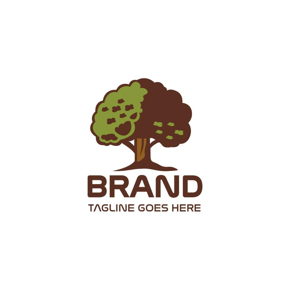 träd logotyp design mall. natur logotyp vektor ikon. naturlig logotyp.