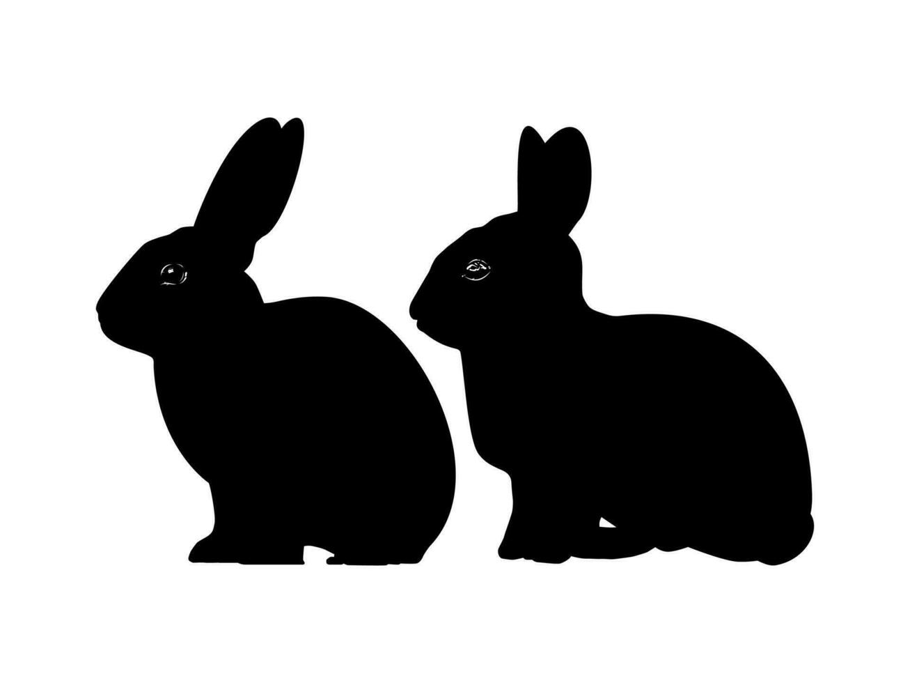 Paar von das Hase oder Hase oder Hase Silhouette zum Kunst Illustration, Logo Typ, Piktogramm, Apps, Webseite oder Grafik Design Element. Vektor Illustration