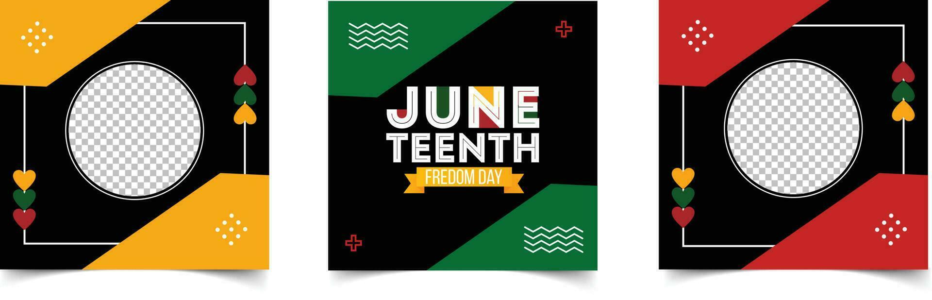 Sozial Medien Post Vorlage zum 19. Juni Tag, Feier Freiheit, Emanzipation Tag im 19 Juni, Afroamerikaner Geschichte und Erbe. vektor