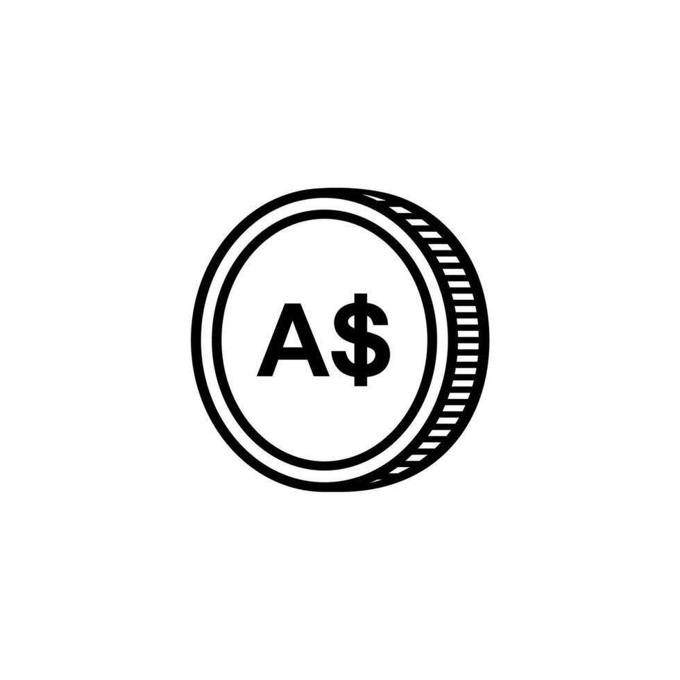 Australien Währung Symbol, australisch Dollar Symbol, audi unterzeichnen. Vektor Illustration