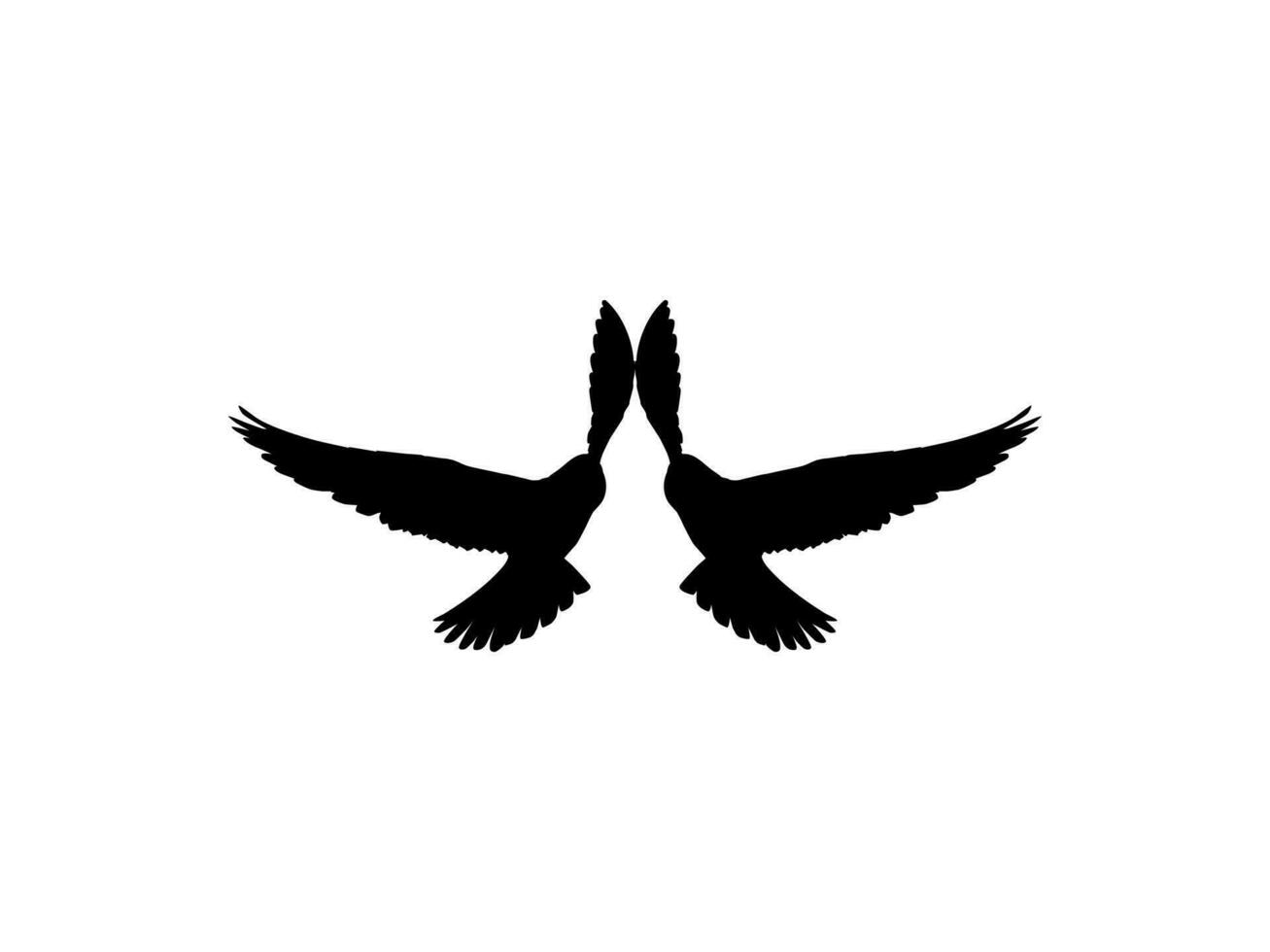 Silhouette von das fliegend Paar Vogel von Beute, Falke oder Falke, zum Logo, Piktogramm, Webseite, Kunst Illustration, oder Grafik Design Element. Vektor Illustration