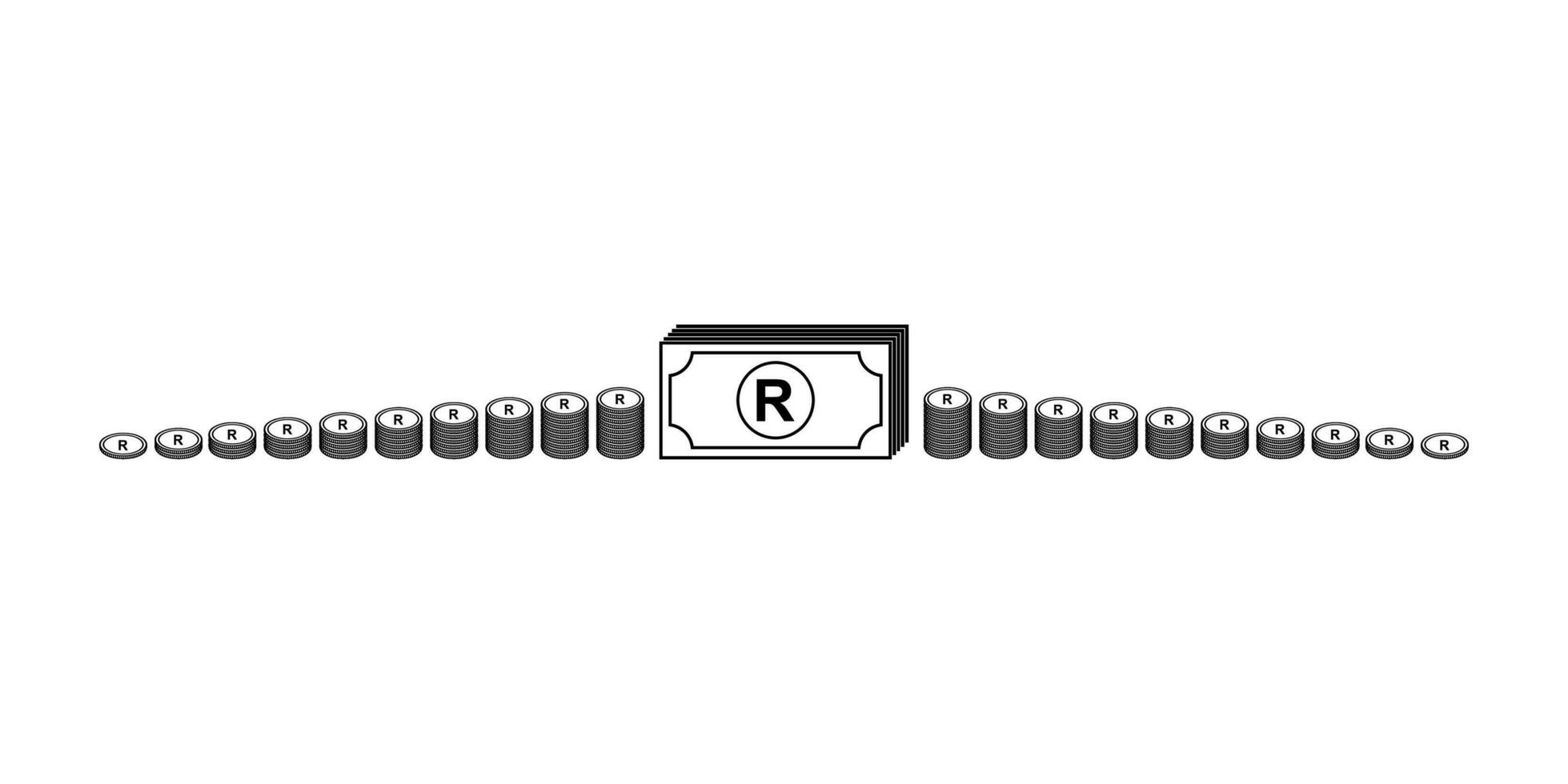 Süd Afrika Währung Symbol, das Süd Afrika rand Symbol, zar unterzeichnen. Vektor Illustration