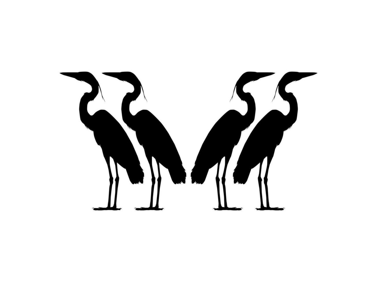 Herde von das schwarz Reiher Vogel, Egretta Ardesiaka, ebenfalls bekannt wie das schwarz Reiher Silhouette zum Kunst Illustration, Logo, Piktogramm, Webseite, oder Grafik Design Element. Vektor Illustration