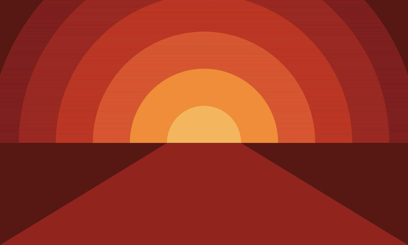 abstrakt geometrisch Landschaft Sonnenuntergang retro Hintergrund vektor