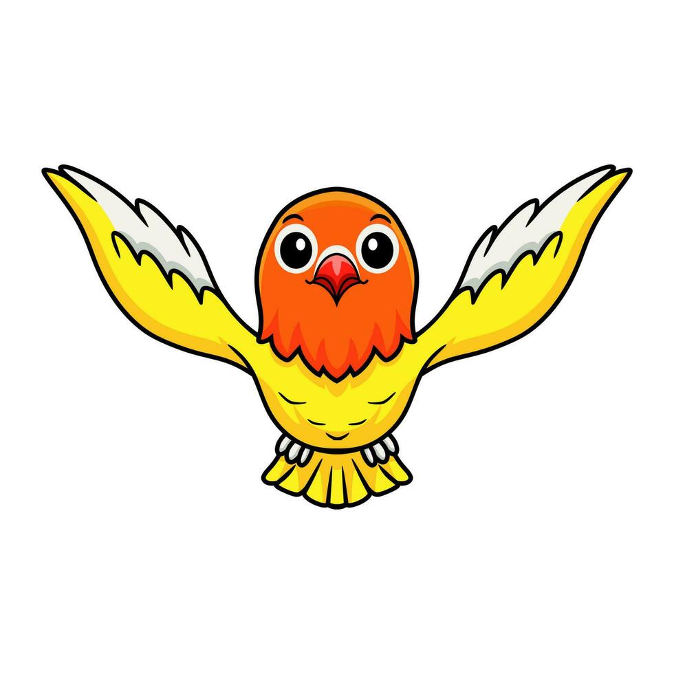süß Lutino Lovebird Karikatur fliegend vektor