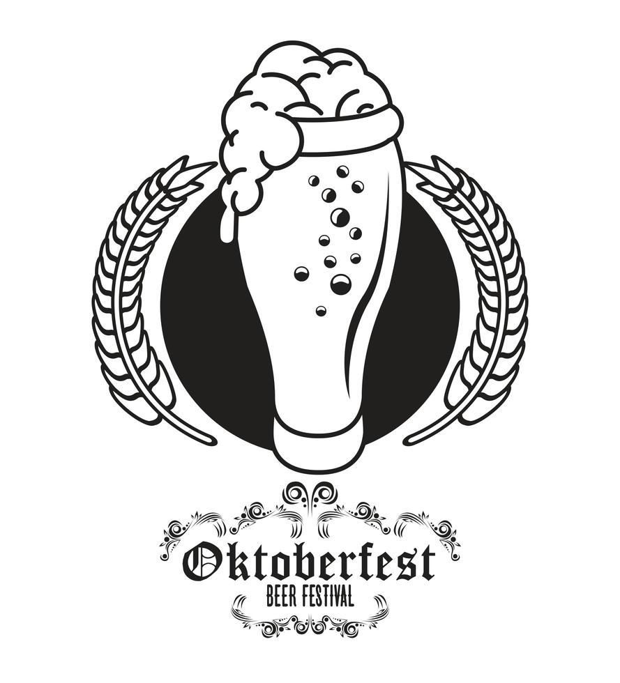 oktoberfest feierfestplakat mit bierglas vektor