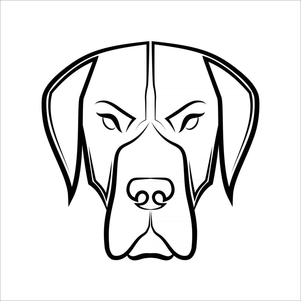 Deutsche Dogge Hundekopf Frontlinie art3 vektor