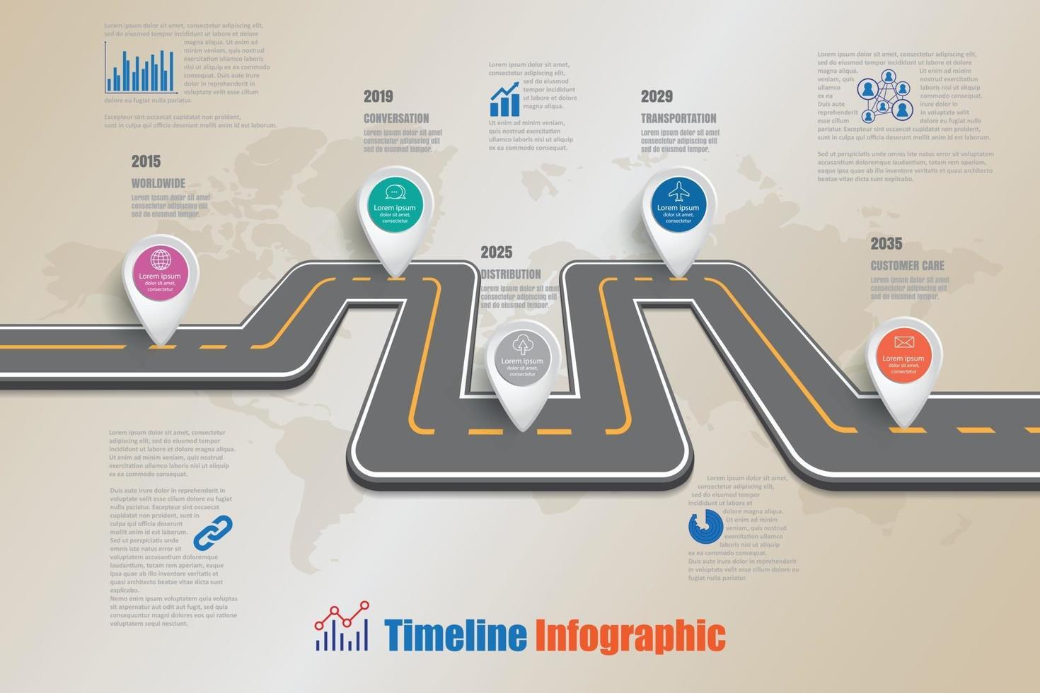 Business Roadmap Timeline Infografik vektor