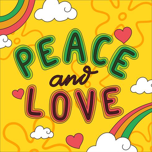 Fred och kärlek Lettering Vector