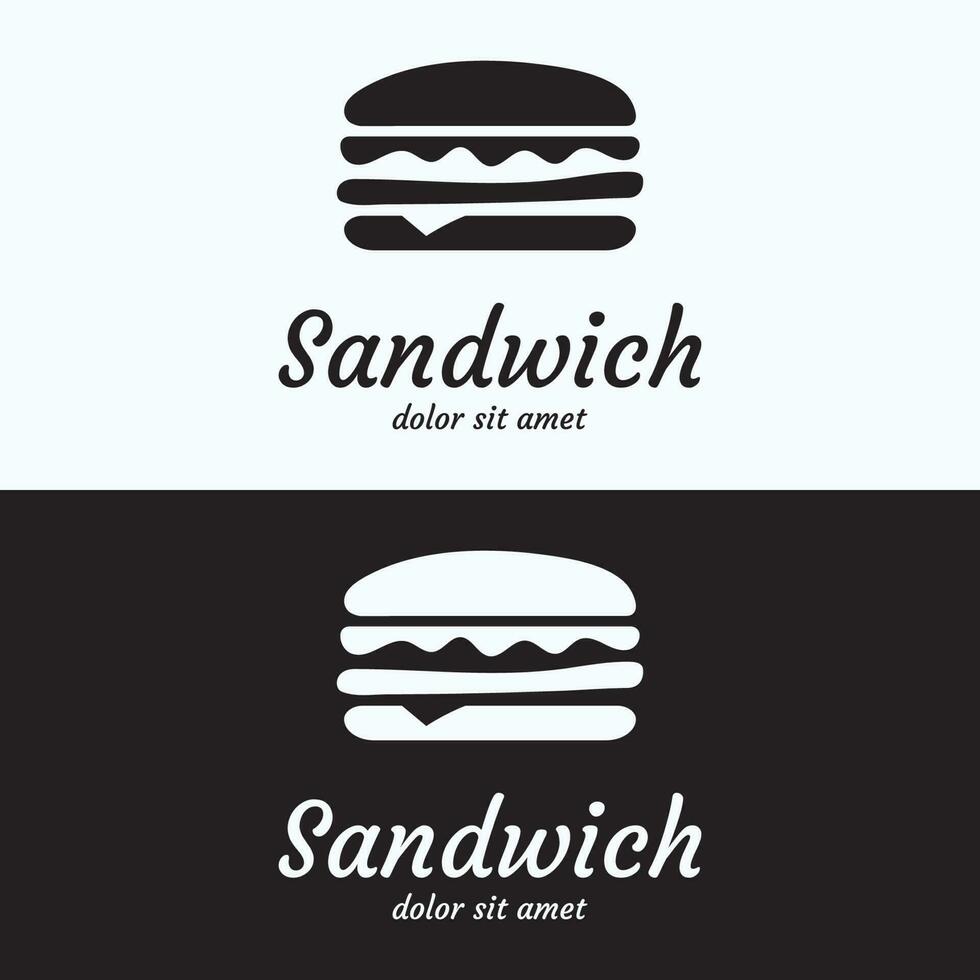 Sandwich Logo Vorlage mit Vektor Konzept